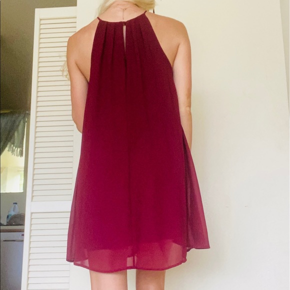 Nordstrom Red Chiffon Dress - Picture 3 of 4